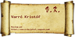 Varró Kristóf névjegykártya