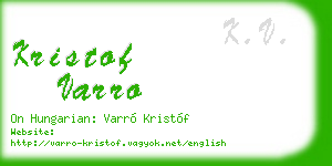 kristof varro business card